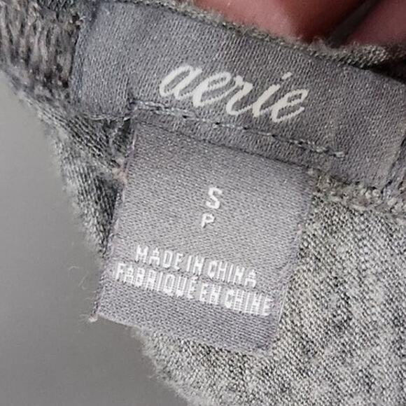 Aerie Open Low Back Tank Top Knotted Round Neck Athletic Heather Gray Size Small - Picture 7 of 7